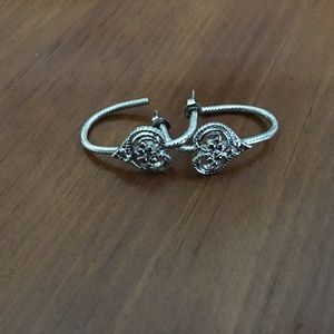 Vintage Avon Silvertone Heart Earrings